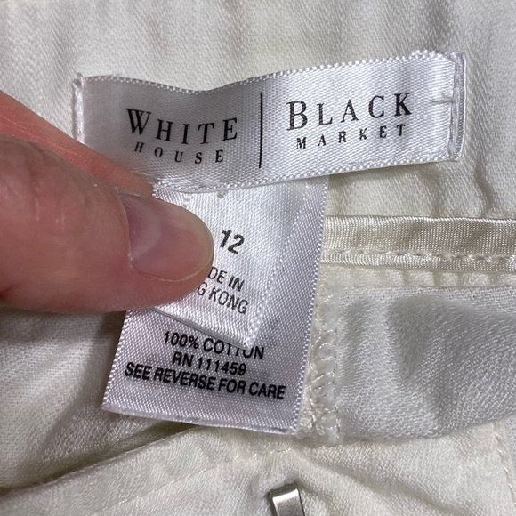Y2K WHBM Cropped Pants HONG KONG MADE Vintage Cream 12 White House Black Market - Picture 6 of 10